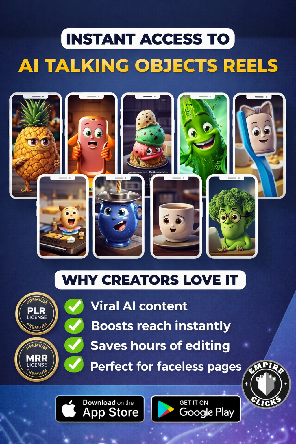 1200+AI Talking Object Videos | Viral Reels Bundle PLR MRR