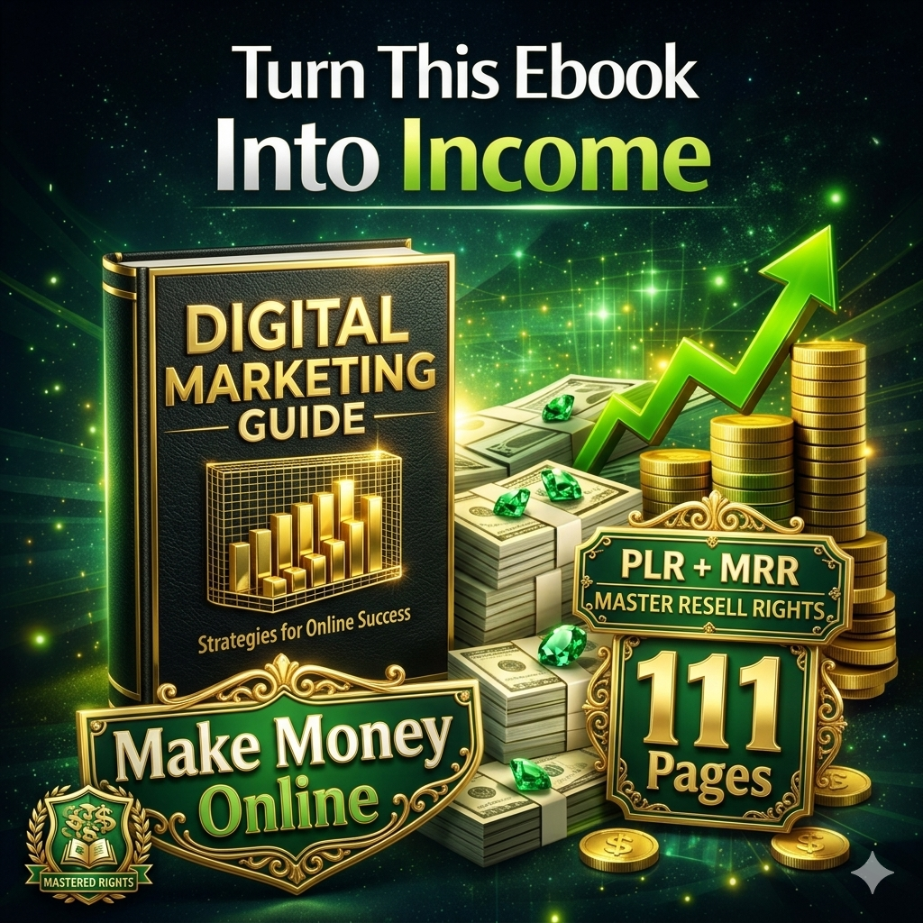 Make Money Online eBook PLR MRR - 111-Page Canva Editable Digital Product with Resell Rights